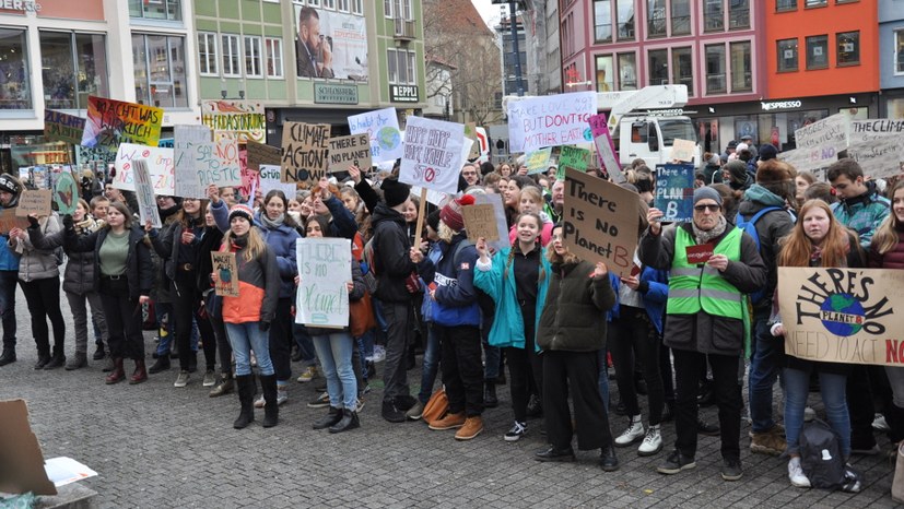 Schuelerstreik in Stuttgart
