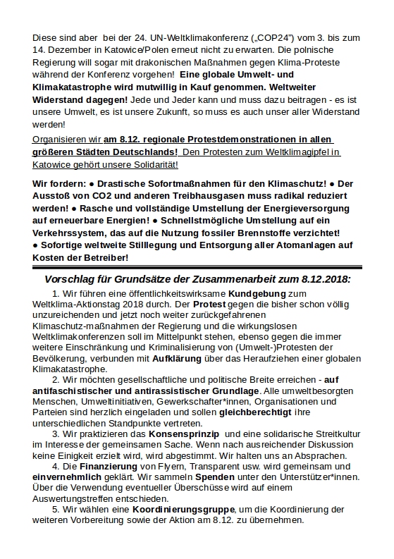 Weltklima Aktionstag 8.12.18 Einladung zum Vorbereitungstreffen Berlin S.2