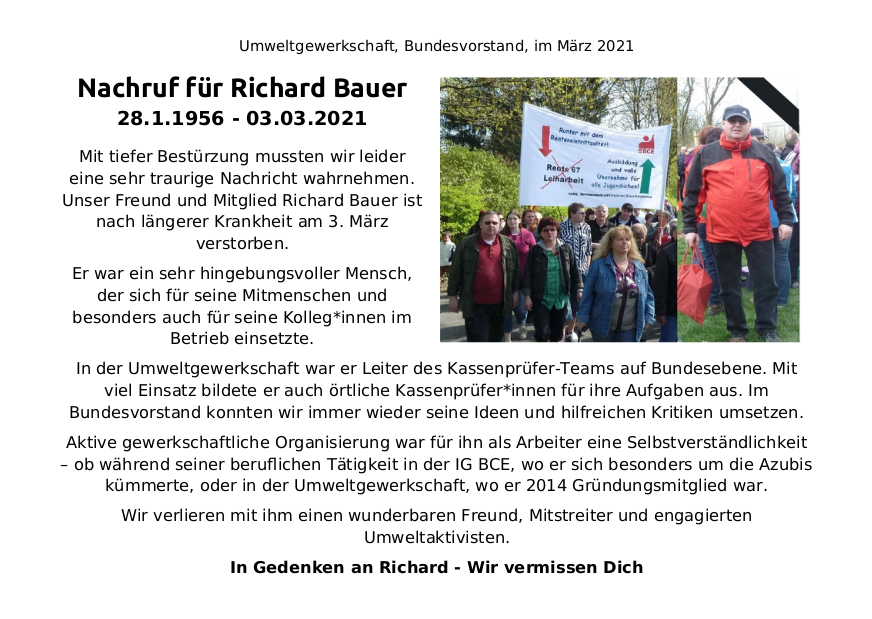 Nachruf Richard Bauer A5